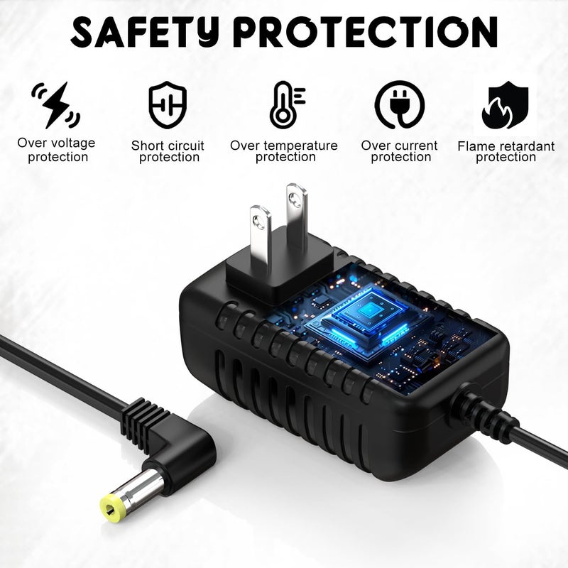 BOEEA سلك طاقة محول AC/DC بجهد 9.5 فولت لبيانو كاسيو لوحة المفاتيح LK-135 WK-225 CTK-2500 CTK-2400 CTK-2550 CTK-1100 WK-220 LK-165 CTK-2090 SA-76 SA-46 شاحن لوحة المفاتيح بديل - غير مناسب لـ 9 فولت - Image 3